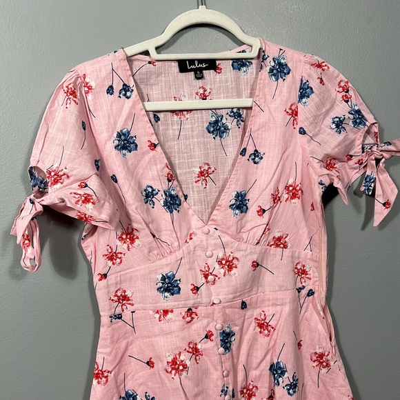 Lulus Lilly Light Pink Floral Mini Dress size S - Picture 8 of 15